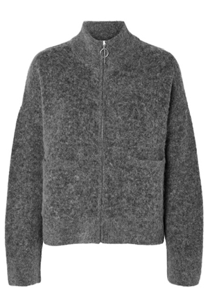 Tröjor/koftor - Knit zipper cardigan – Medium Grey